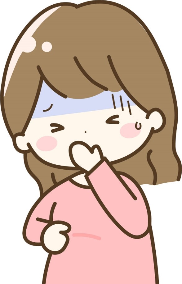 つわりの女性のイラスト